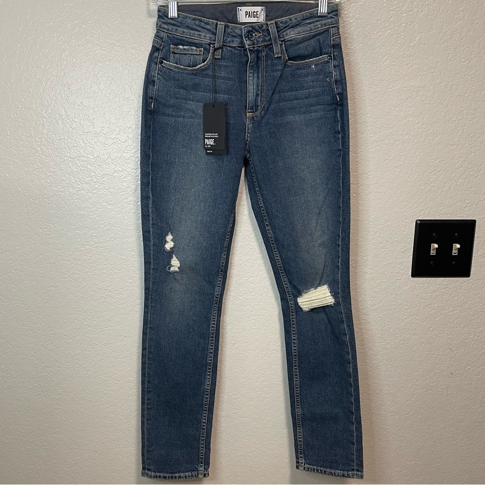 NWT PAIGE Carter Slim W/Caballo Harvey Destructed Denim Size 23